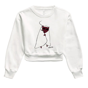 Cat Smoking Moletom Cropped Premium