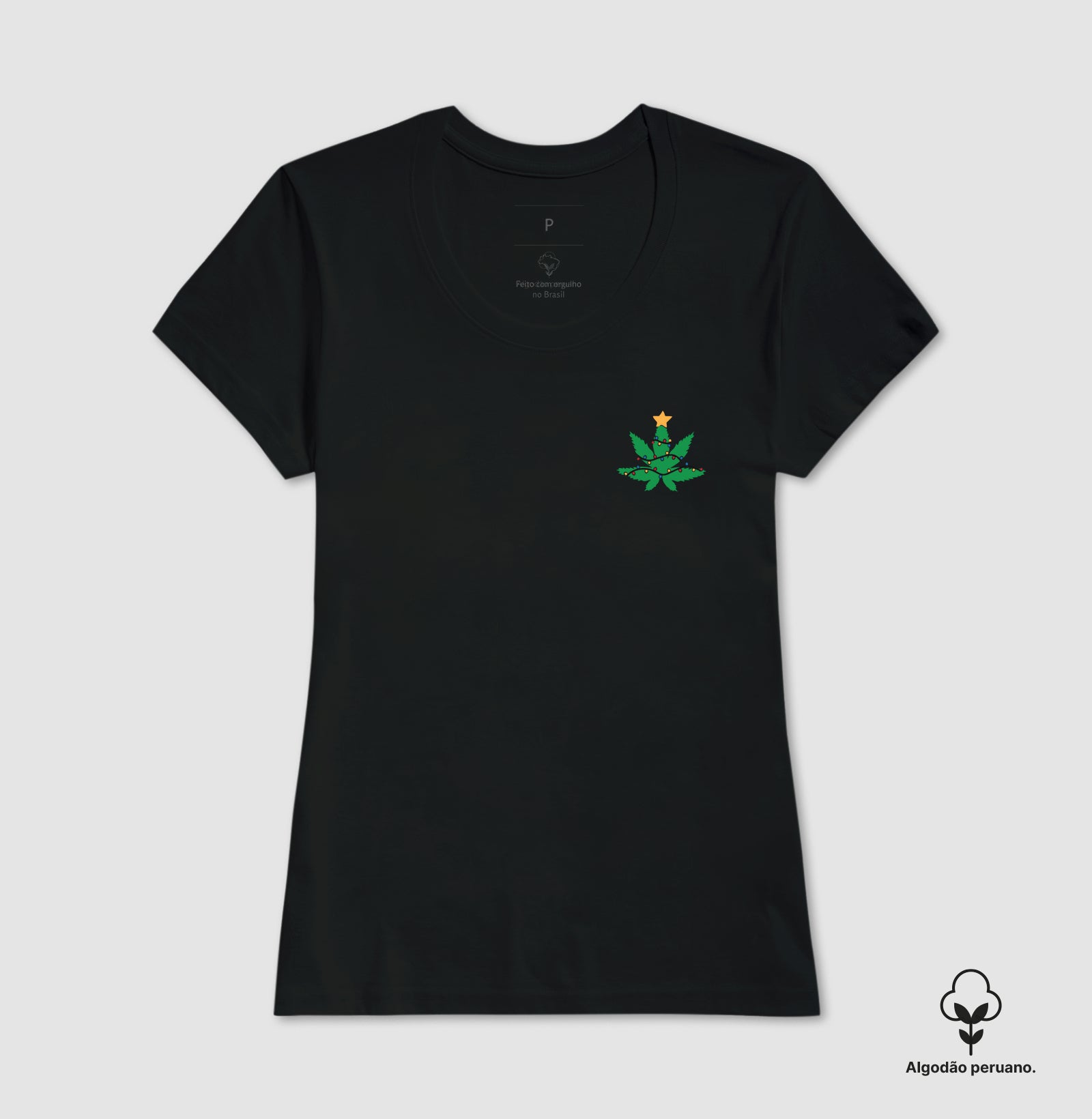 Folha de Natal Algodão Peruano