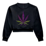 Folha Roxa Moletom Cropped Premium