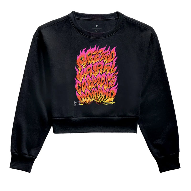 Fire Pink Moletom Cropped Premium