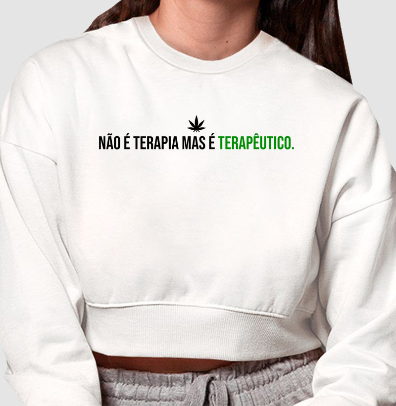 Terapêutico Moletom Cropped Premium