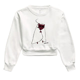 Cat Smoking Moletom Cropped Premium