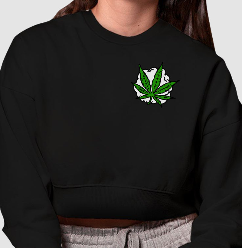 Folha Smoke Moletom Cropped Premium
