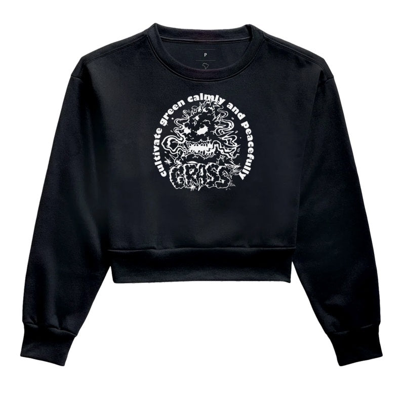 Green Calmly Moletom Cropped Premium