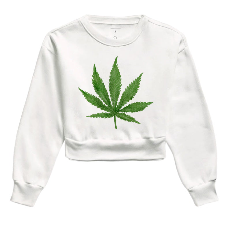 Folha Grande Moletom Cropped Premium