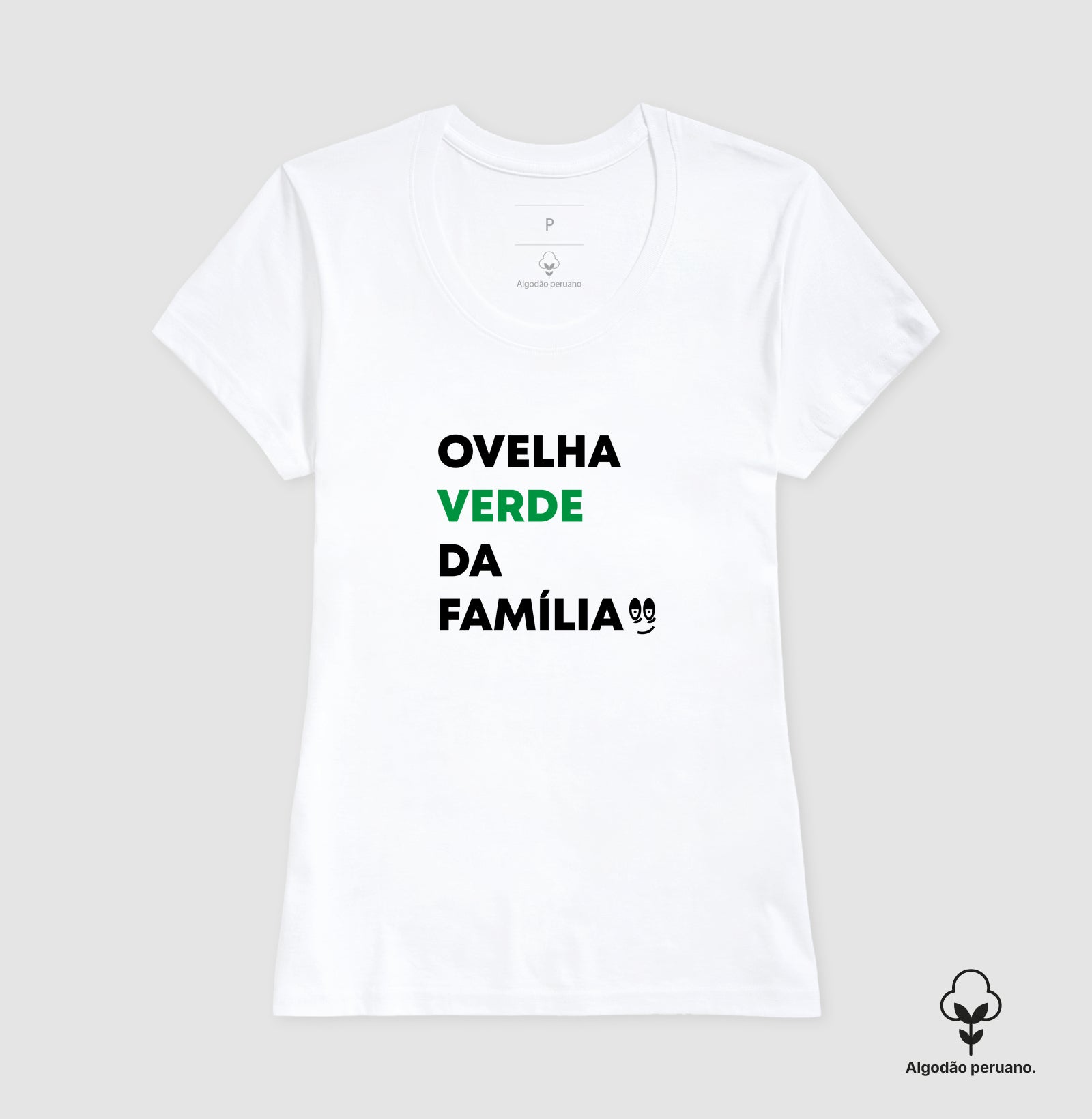 Ovelha verde da família Algodão Peruano