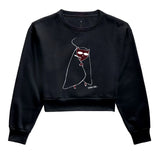 Cat Smoking Moletom Cropped Premium