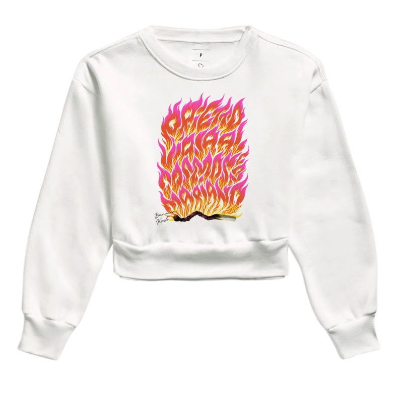 Fire Pink Moletom Cropped Premium