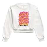 Fire Pink Moletom Cropped Premium