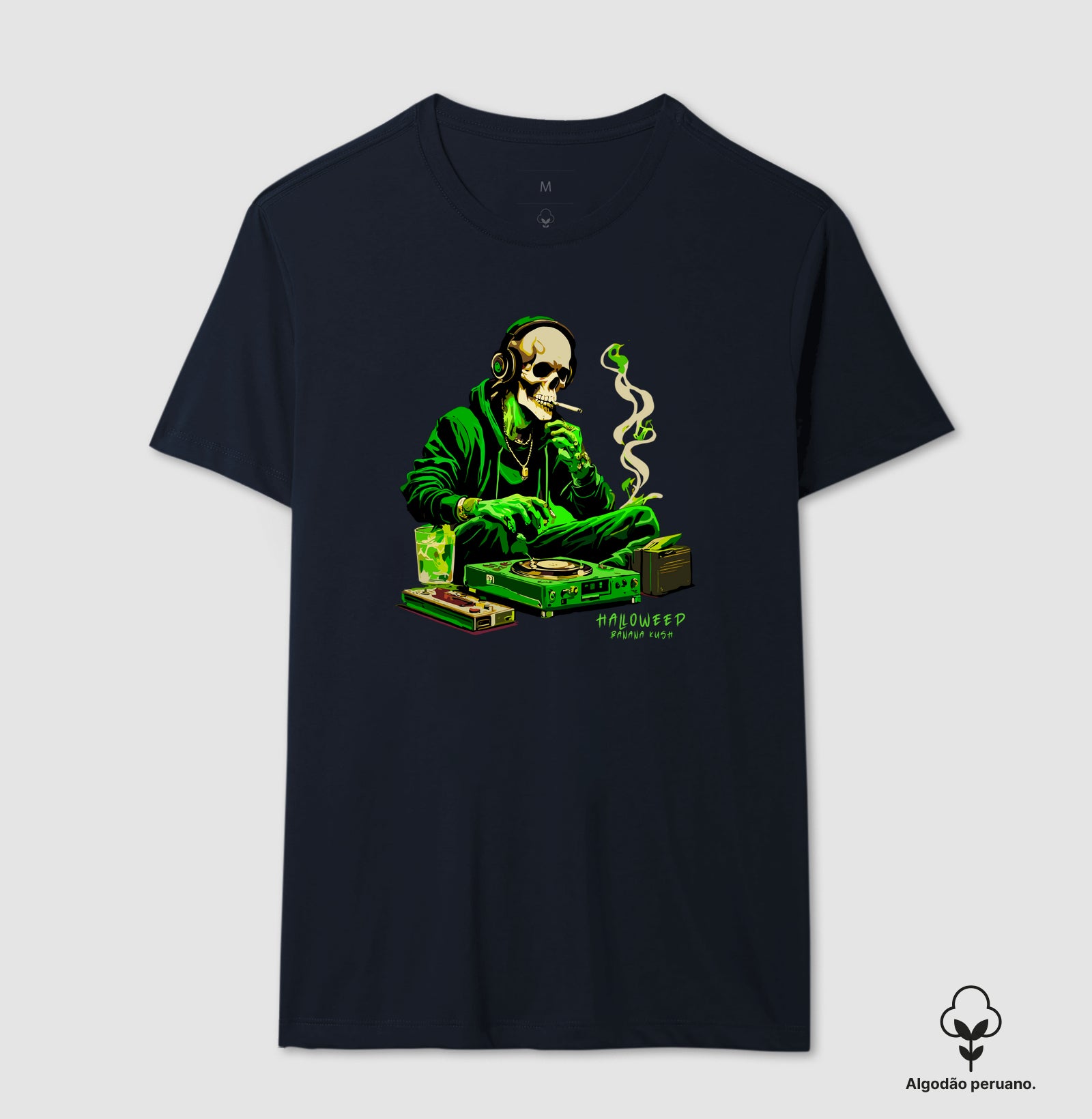 Skull Halloweed Algodão Peruano