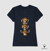 Os Três Macacos Chapados Algodão Peruano